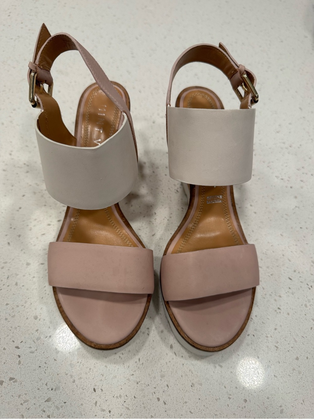 MINT VELVET Jess Two-Tone Block Wedge Sandals,